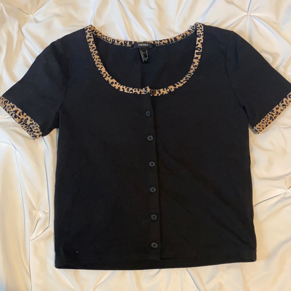 black forever 21 crop top